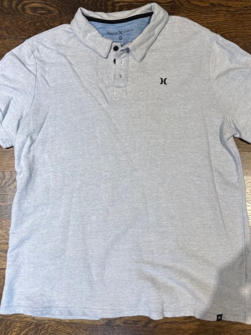 Hurley men's textured light blue polo